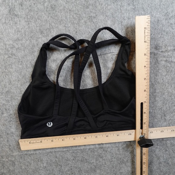 Lululemon Bra Womens 4 Energy Soul Cycle  Skull Black Racerback Running Workout - Picture 3 of 5